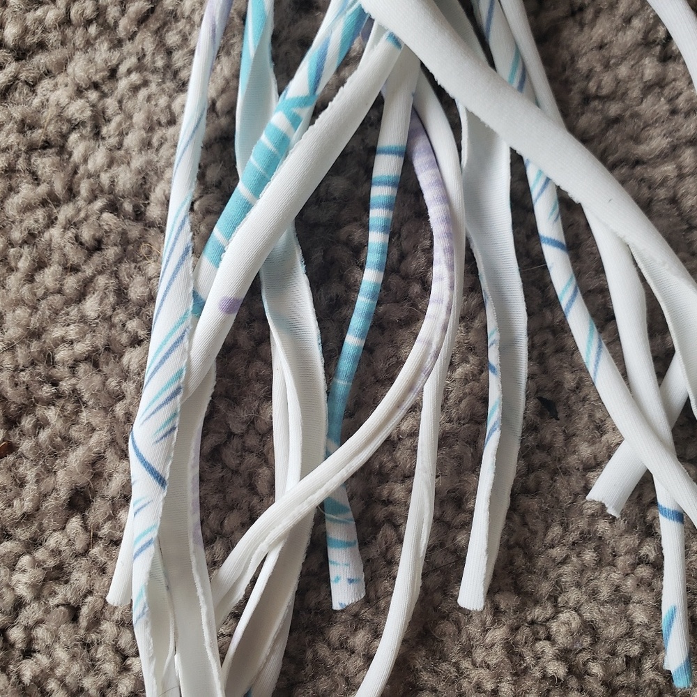 Aila Blue Fringe Swimsuit Bikini Molded Top - Picture 4 of 4